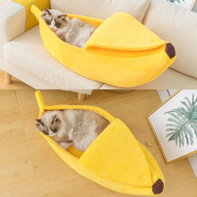 画像をギャラリービューアに読み込む, Cute Banana Cat Bed ふかふかバナナ型猫ベッド
