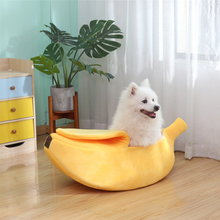 画像をギャラリービューアに読み込む, Cute Banana Cat Bed ふかふかバナナ型猫ベッド
