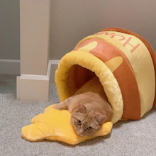 画像をギャラリービューアに読み込む, Honey Jar Shape Cat Bed ハチミツポット猫ベッド
